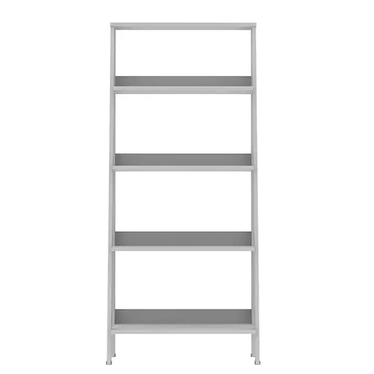 Office Furniture-Kirklands Home 4-Tier Ladder Bookshelf White