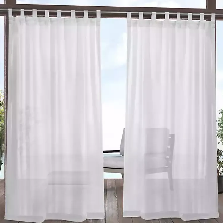 Outdoor Curtains-Kirklands Home Outdoor Miami Curtain Panel Set, 96 in. White
