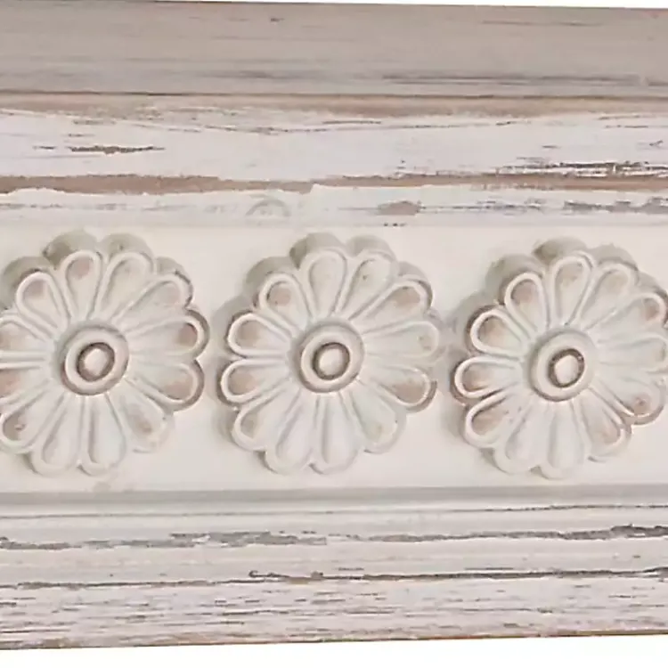 Shelves-Kirklands Home Ornate Farmhouse Wooden Wall Shelf, 28 in. White
