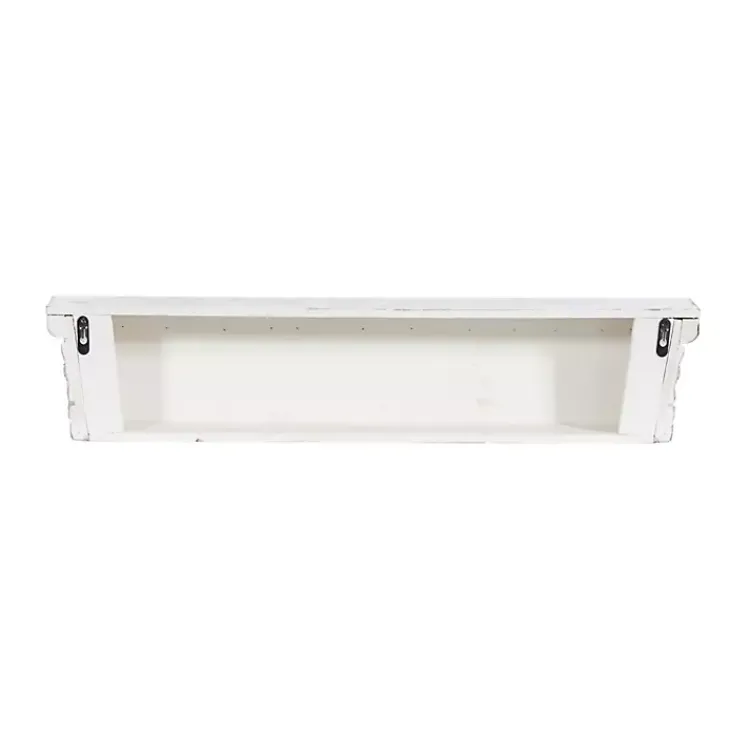 Shelves-Kirklands Home Ornate Farmhouse Wooden Wall Shelf, 28 in. White