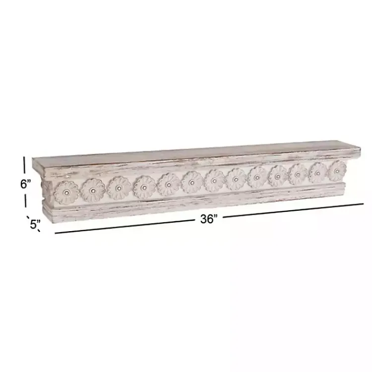 Shelves-Kirklands Home Ornate Farmhouse Wooden Wall Shelf, 36 in.