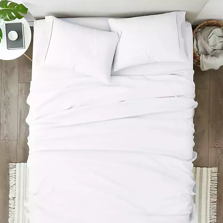 Bed Sheets-Kirklands Home Ultra Soft 4-pc. California King Sheet Set White