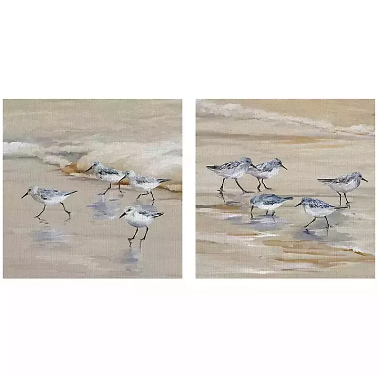 Canvas Art-Kirklands Home Sandpiper Beach I and II Art Prints, Set of 2 Tan