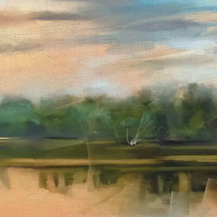 Canvas Art-Kirklands Home Lakeside Light Canvas Art Print Multi