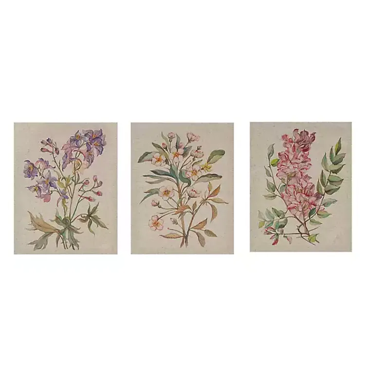 Canvas Art-Kirklands Home Botanical Linen Art Prints, Set of 3 Multi