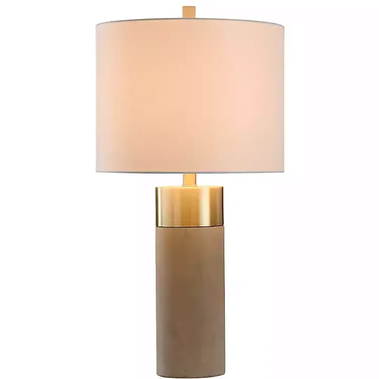 Table Lamps-Kirklands Home Metal and Concrete Cylindrical Table Lamp