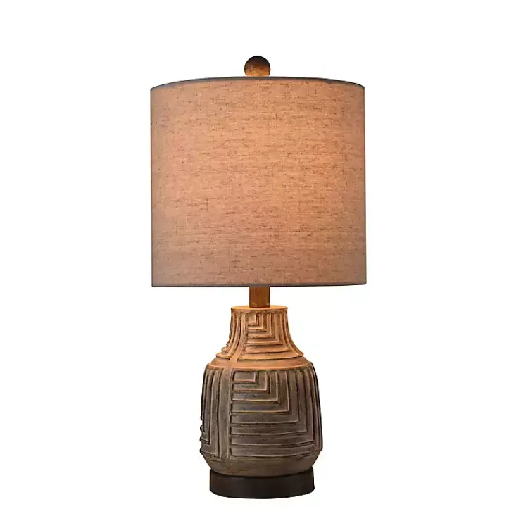 Table Lamps-Kirklands Home Maze Design Table Lamp Tan