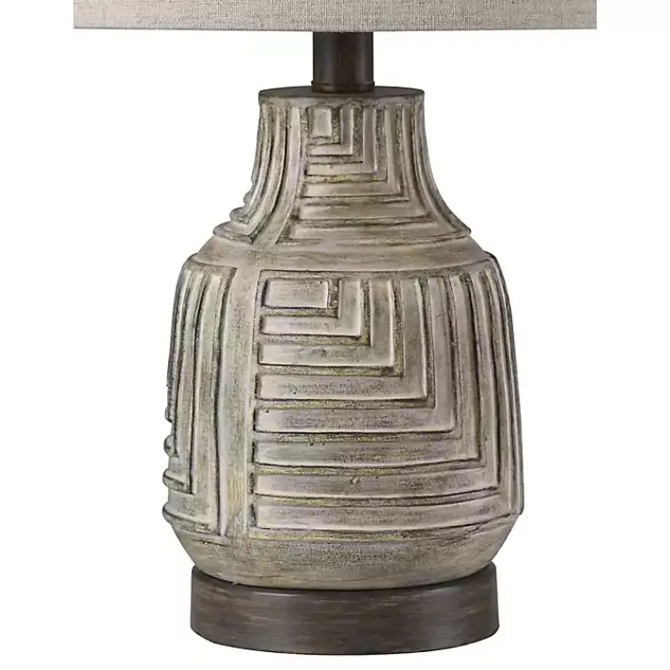 Table Lamps-Kirklands Home Maze Design Table Lamp Tan