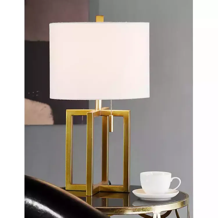 Table Lamps-Kirklands Home Gold Finish Table Lamp White