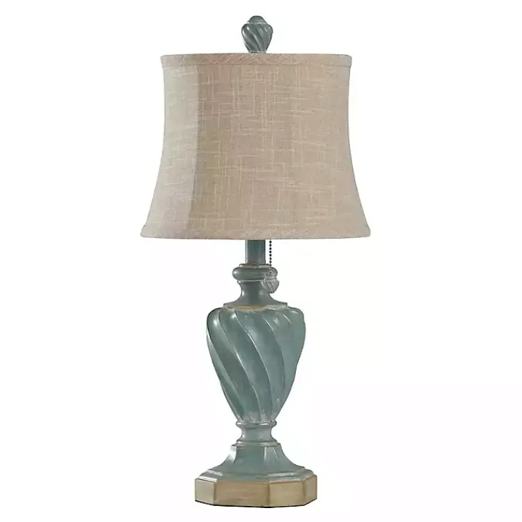 Table Lamps-Kirklands Home Ocean Blue and Gold Table Lamp Tan