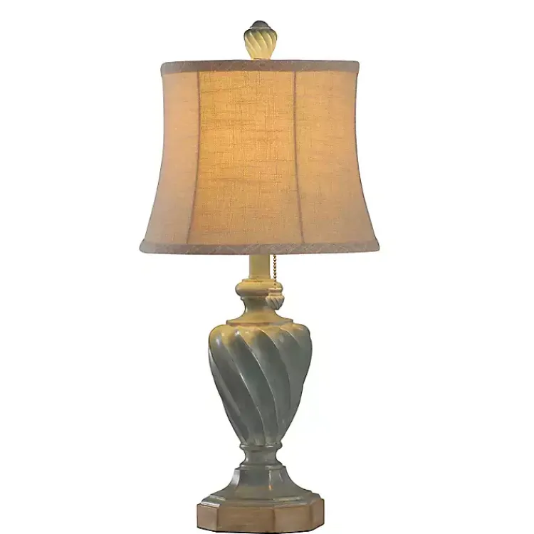 Table Lamps-Kirklands Home Ocean Blue and Gold Table Lamp Tan