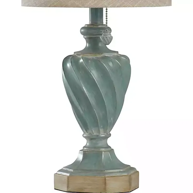 Table Lamps-Kirklands Home Ocean Blue and Gold Table Lamp Tan