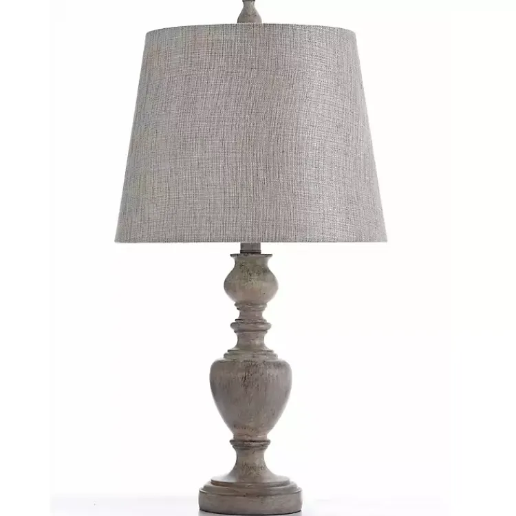 Table Lamps-Kirklands Home Distressed and Cream Table Lamp Gray