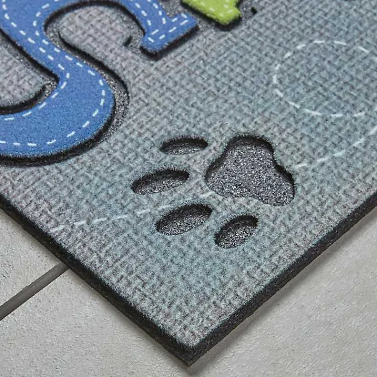 Doormats-Kirklands Home Gray Paw Stitched Doormat Multi