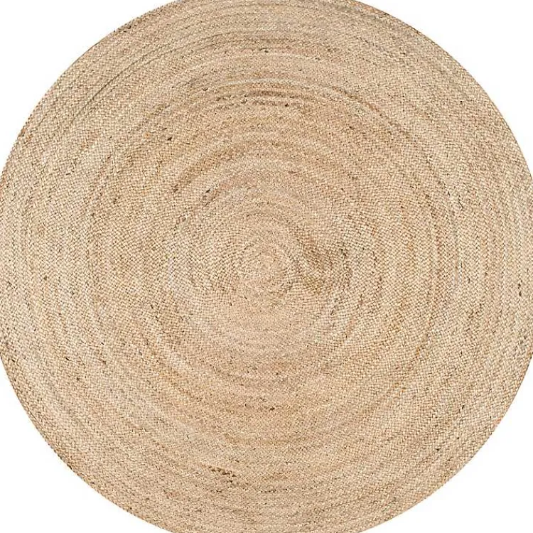 Area Rugs-Kirklands Home Natural Reno Woven Round Area Rug, 6 ft. Tan