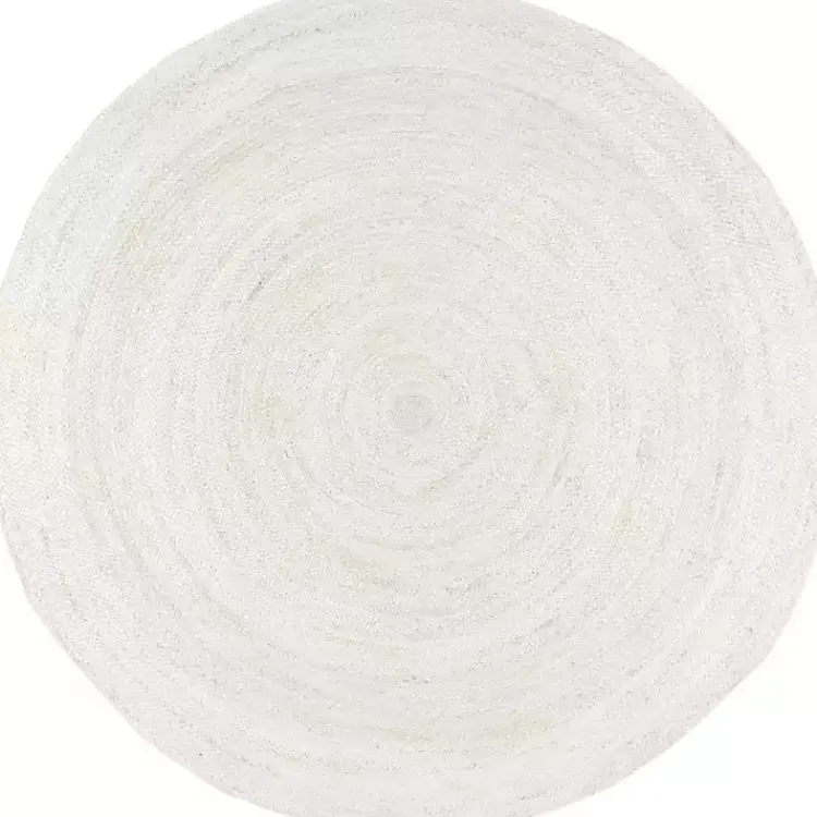 Area Rugs-Kirklands Home Reno Woven Round Area Rug, 4 ft. White
