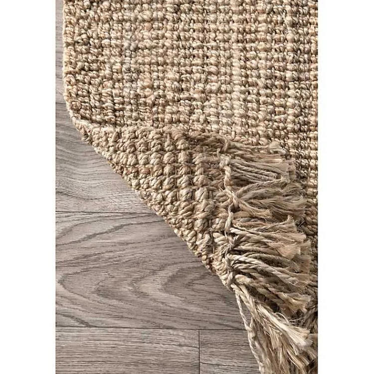 Area Rugs-Kirklands Home Hand Woven Chunky Loop Natural Jute Area Rug, 5x7 Tan