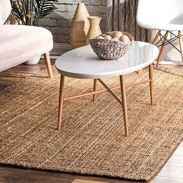 Area Rugs-Kirklands Home Natural Solid Addy Area Rug, 5x8 Tan
