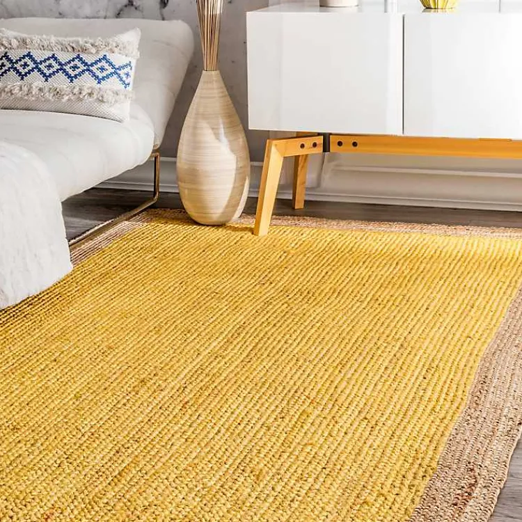 Area Rugs-Kirklands Home Yellow Eugene Woven Area Rug, 5x8