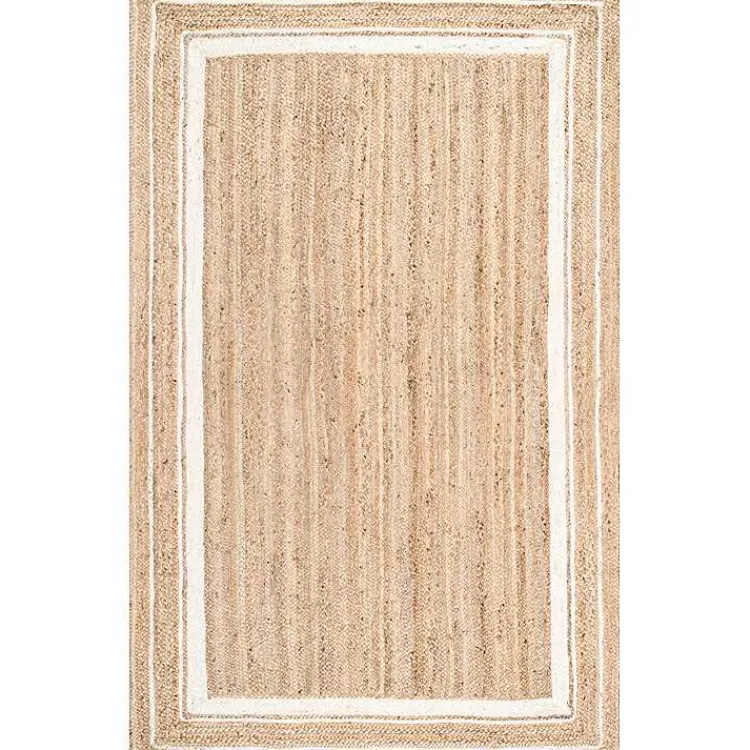 Area Rugs-Kirklands Home Natural Renwick Braided Border Area Rug, 5x8