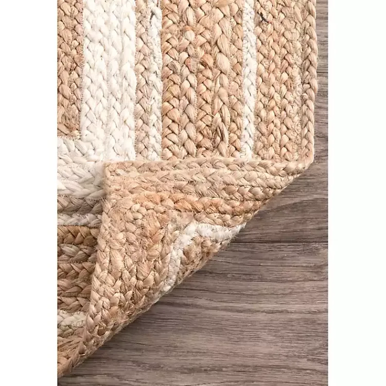 Area Rugs-Kirklands Home Natural Renwick Braided Border Area Rug, 5x8