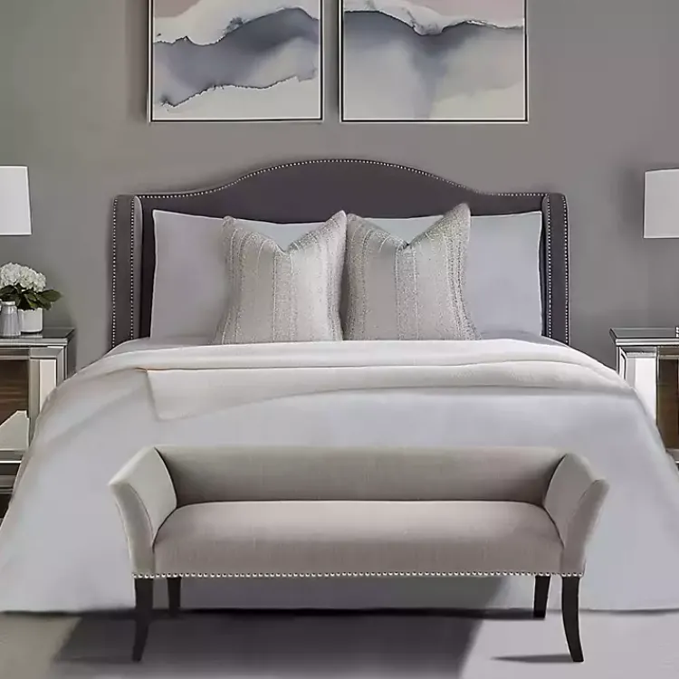 Benches & Ottomans-Kirklands Home Silver Melinda Accent Bench Gray