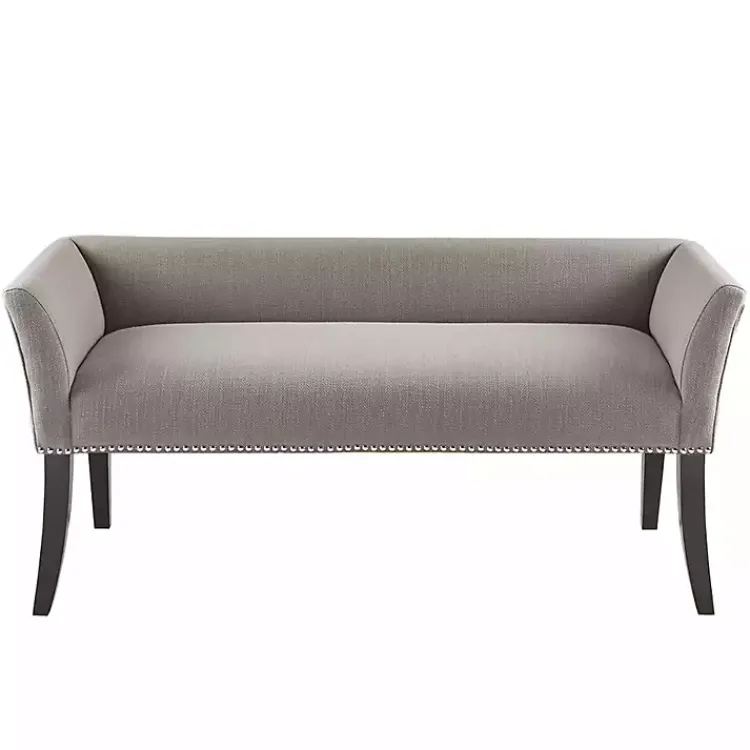 Benches & Ottomans-Kirklands Home Silver Melinda Accent Bench Gray