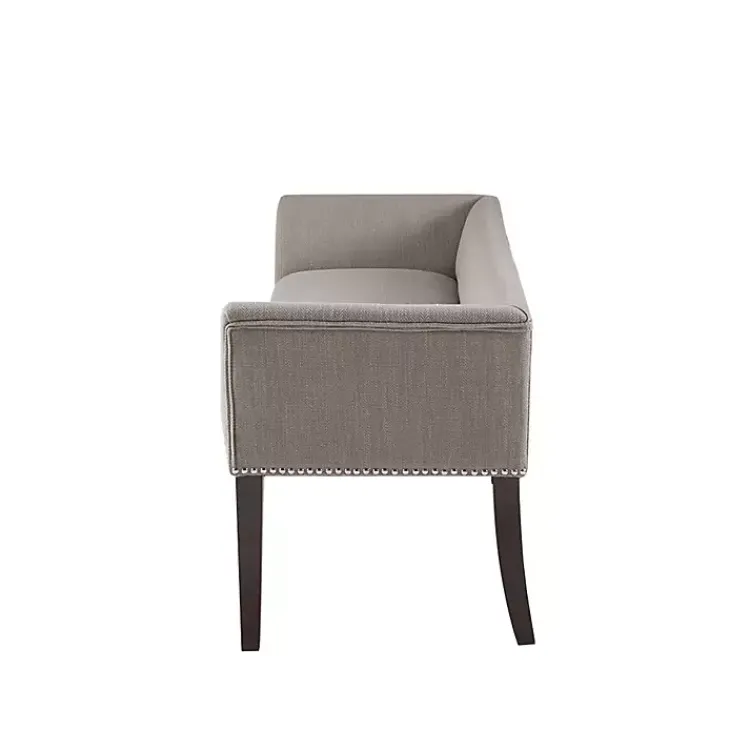 Benches & Ottomans-Kirklands Home Silver Melinda Accent Bench Gray