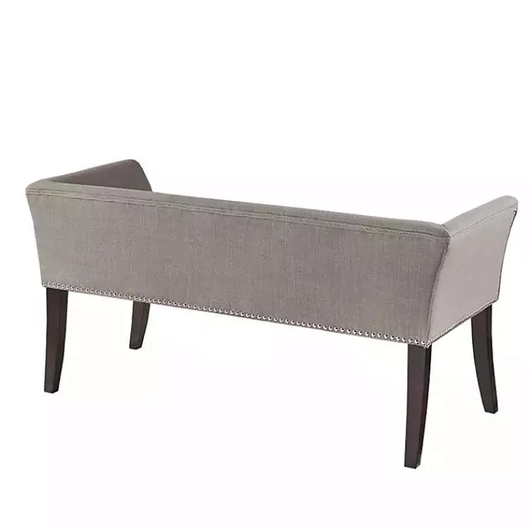 Benches & Ottomans-Kirklands Home Silver Melinda Accent Bench Gray