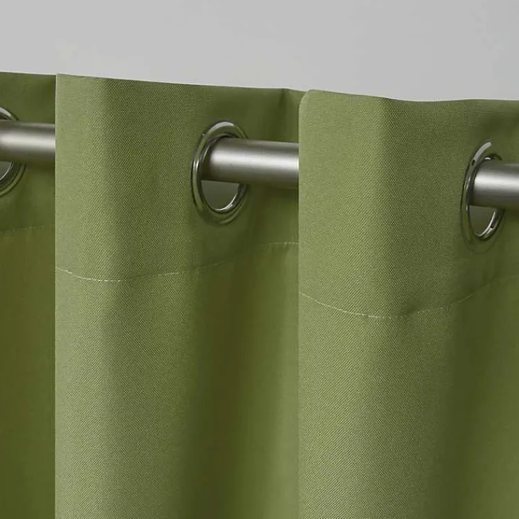 Outdoor Curtains-Kirklands Home Kiwi Cabana Curtain Panel Set, 84 in. Green