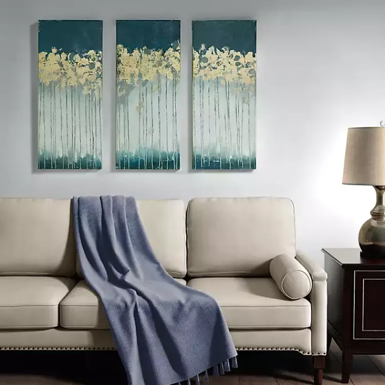 Canvas Art-Kirklands Home Gold Midnight Forest Canvas Art Prints, Set of 3
