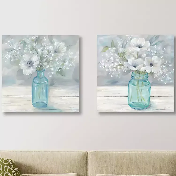 Canvas Art-Kirklands Home Jar Bouquet Giclee Canvas Art Prints, Set of 2 Multi