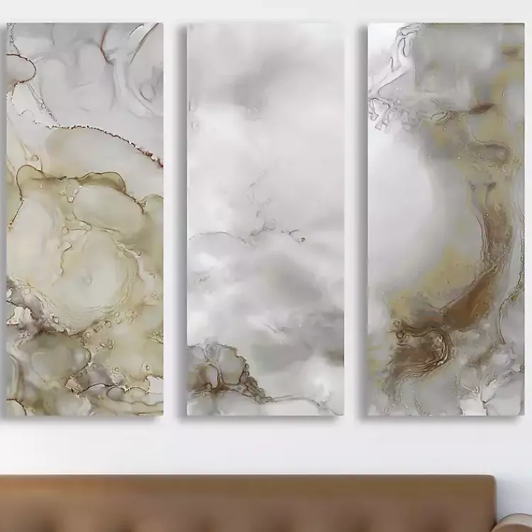 Canvas Art-Kirklands Home Portland Skies Giclee Canvas Art Prints, Set of 3 Gray