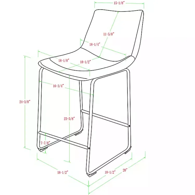 Bar Stools & Counter Height Stools-Kirklands Home Whiskey Faux Leather Counter Stools, Set of 2 Brown