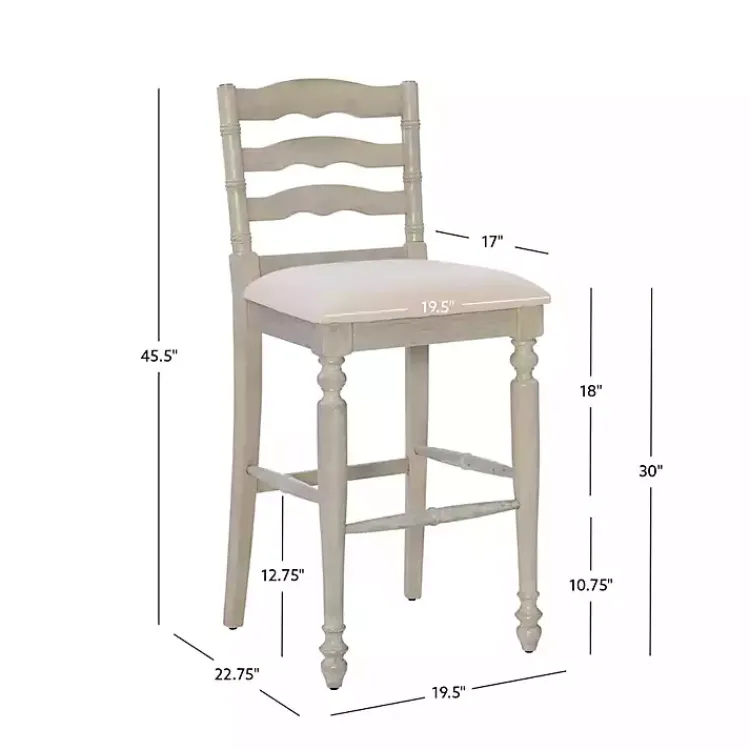 Bar Stools & Counter Height Stools-Kirklands Home Melvin Distressed wash Bar Stool White