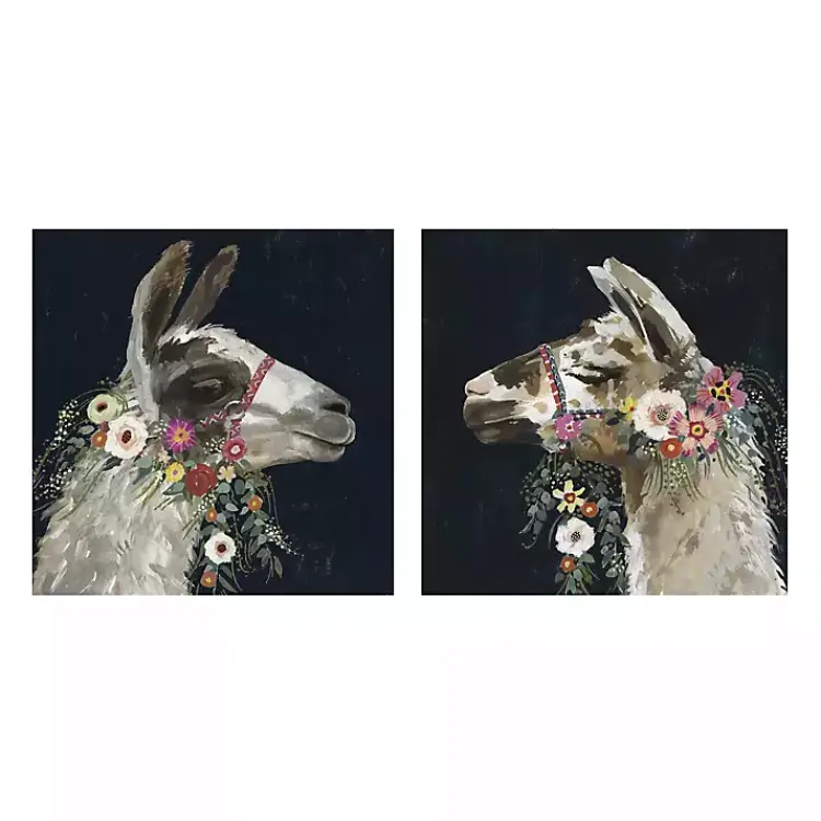 Canvas Art-Kirklands Home Lovely Llama Canvas Art Prints, Set of 2 Multi
