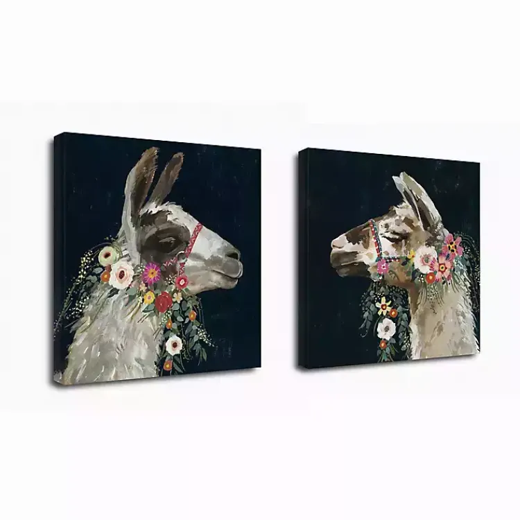 Canvas Art-Kirklands Home Lovely Llama Canvas Art Prints, Set of 2 Multi