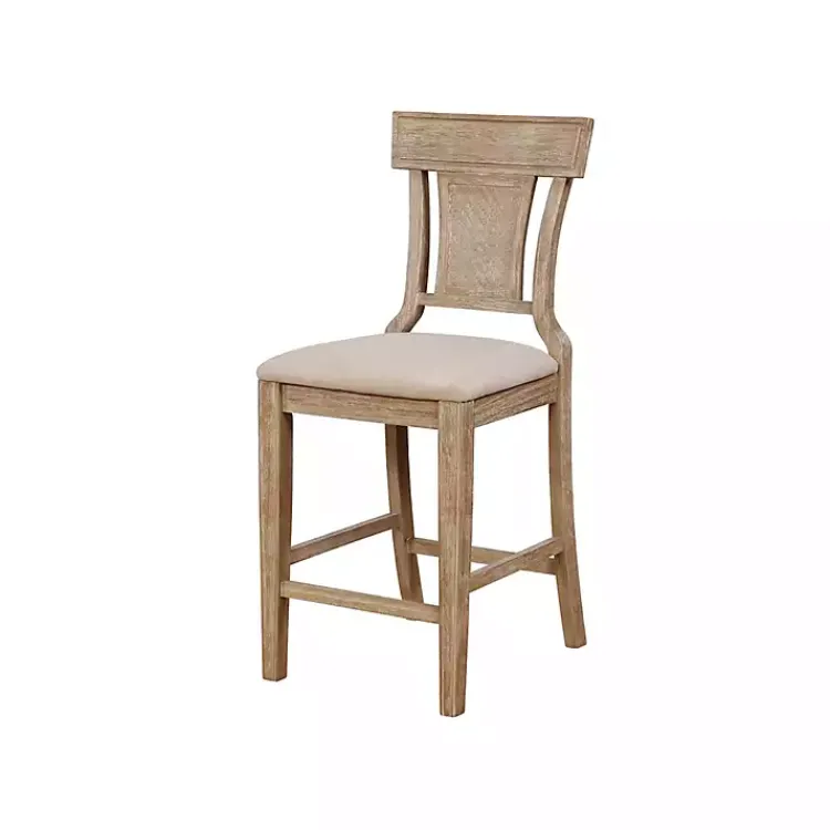 Bar Stools & Counter Height Stools-Kirklands Home Ray with Gray Wash Finish Counter Stool Brown