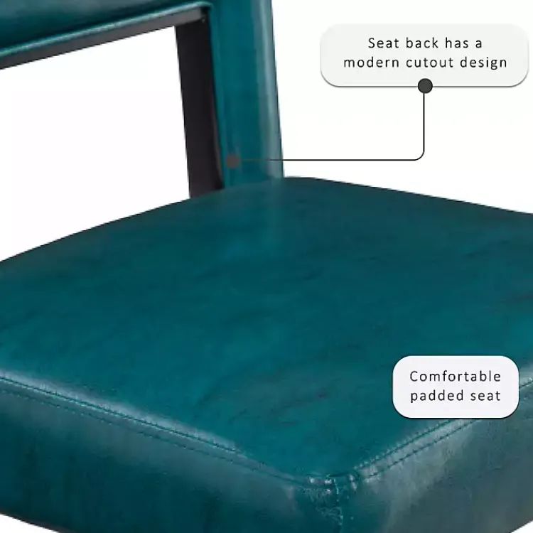 Bar Stools & Counter Height Stools-Kirklands Home Blakely Seat Counter Stool with Black Base Blue