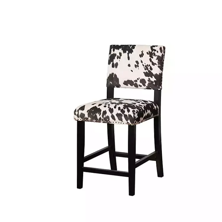 Bar Stools & Counter Height Stools-Kirklands Home Cora Udder Madness Counter Stool Black