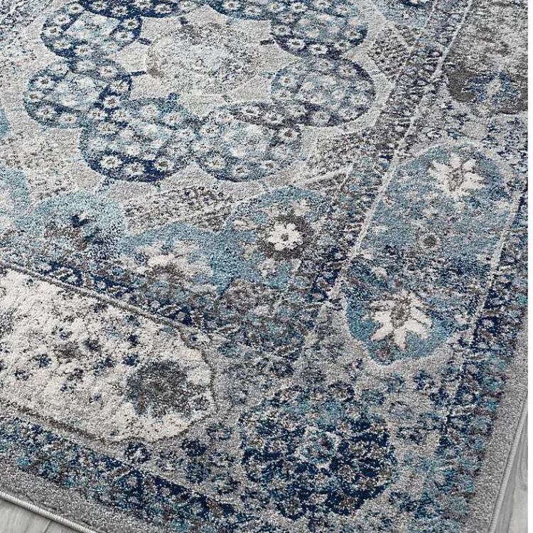 Area Rugs-Kirklands Home Aqua and Gray Alex Area Rug, 5x7