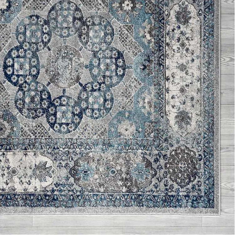 Area Rugs-Kirklands Home Aqua and Gray Alex Area Rug, 5x7