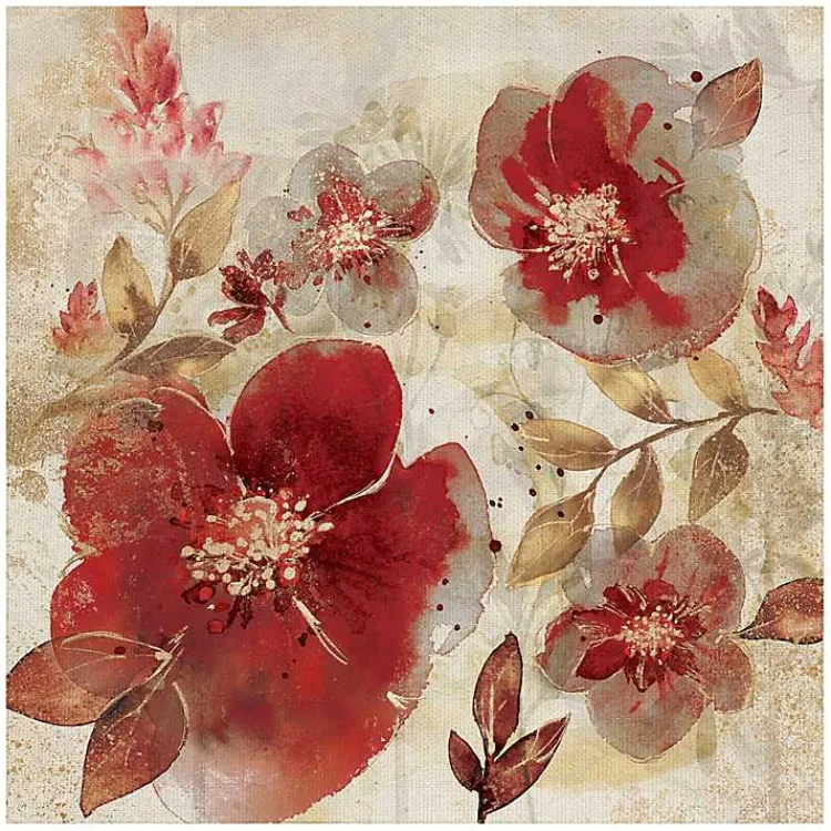 Canvas Art-Kirklands Home Crimson Petals Wrapped Canvas Art Print