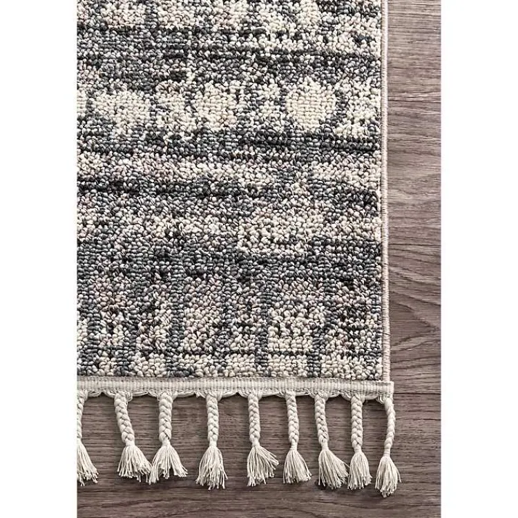 Area Rugs-Kirklands Home Moroccan Tassel Area Rug, 5x8 Gray