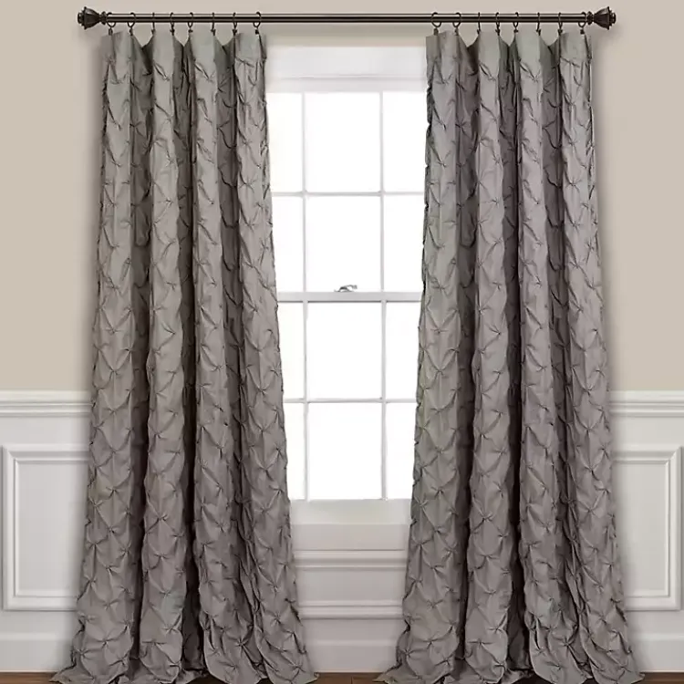 Curtains & Drapes-Kirklands Home Ravello Pintuck Curtain Panel, 84 in. Gray