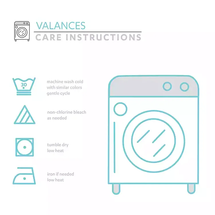 Curtains & Drapes-Kirklands Home Dark Wave Pattern Valance Gray