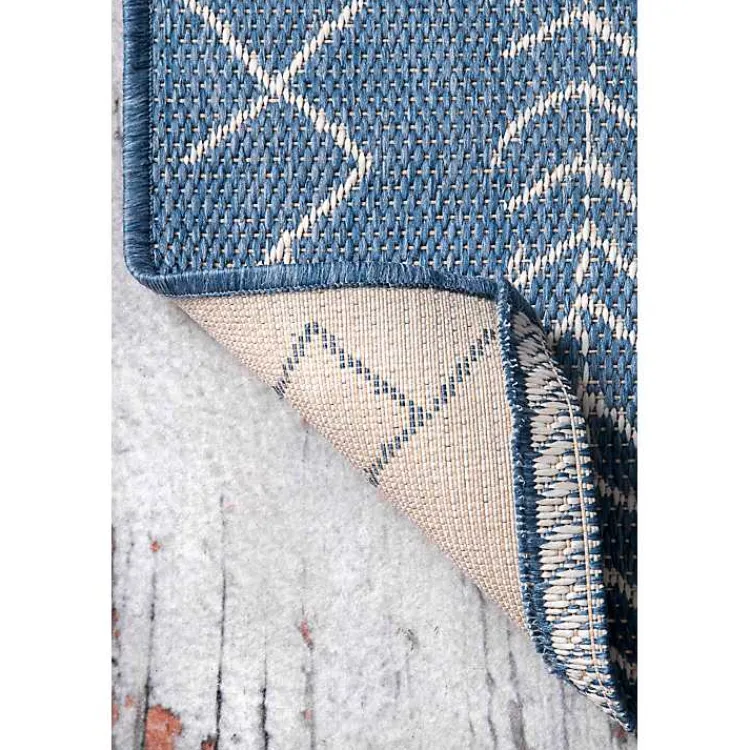 Outdoor Rugs-Kirklands Home Blue Serna Tribal Outdoor Area Rug, 5x8