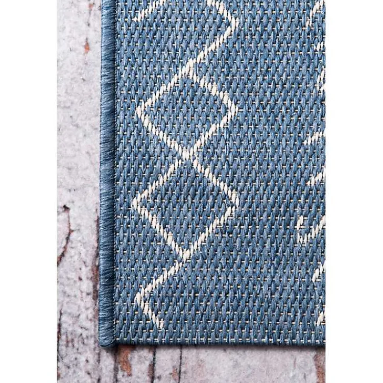 Outdoor Rugs-Kirklands Home Blue Serna Tribal Outdoor Area Rug, 8x11