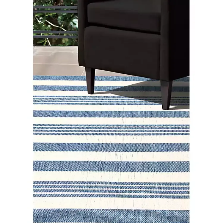 Outdoor Rugs-Kirklands Home Robin Stripe Outdoor Rug, 5x8 Blue