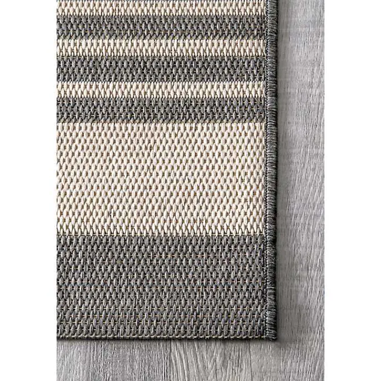 Outdoor Rugs-Kirklands Home Natural Robin Stripe Outdoor Area Rug, 6x9